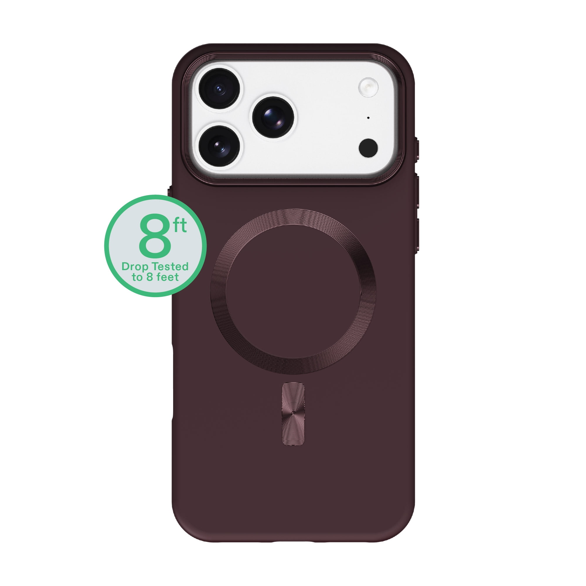 onn Soft Touch Phone Case for iPhone 18 Pro Max / 17 Pro Max, MagSafe Compatible - Plum Chocolate