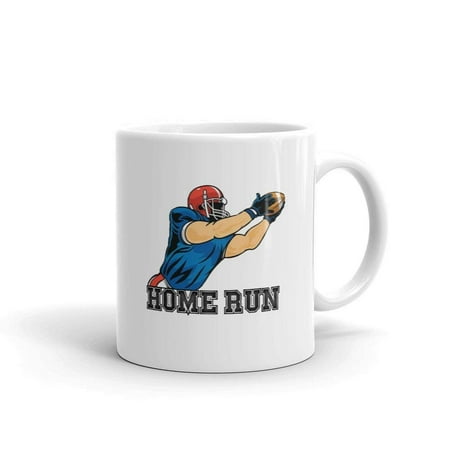 

Home Run Funny Football Novelty Humor 11oz White Ceramic Glass Tea Mug Cup