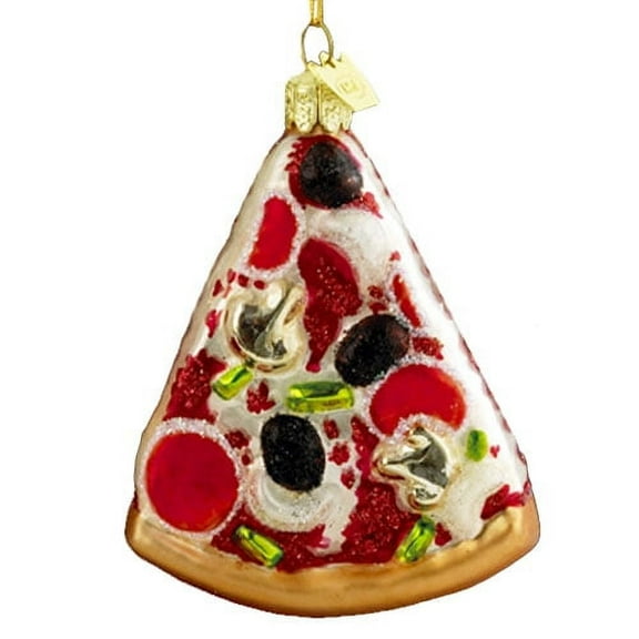 Kurt Adler 3.5-Inch Noble Gems Glass Pizza Slice Christmas Ornament