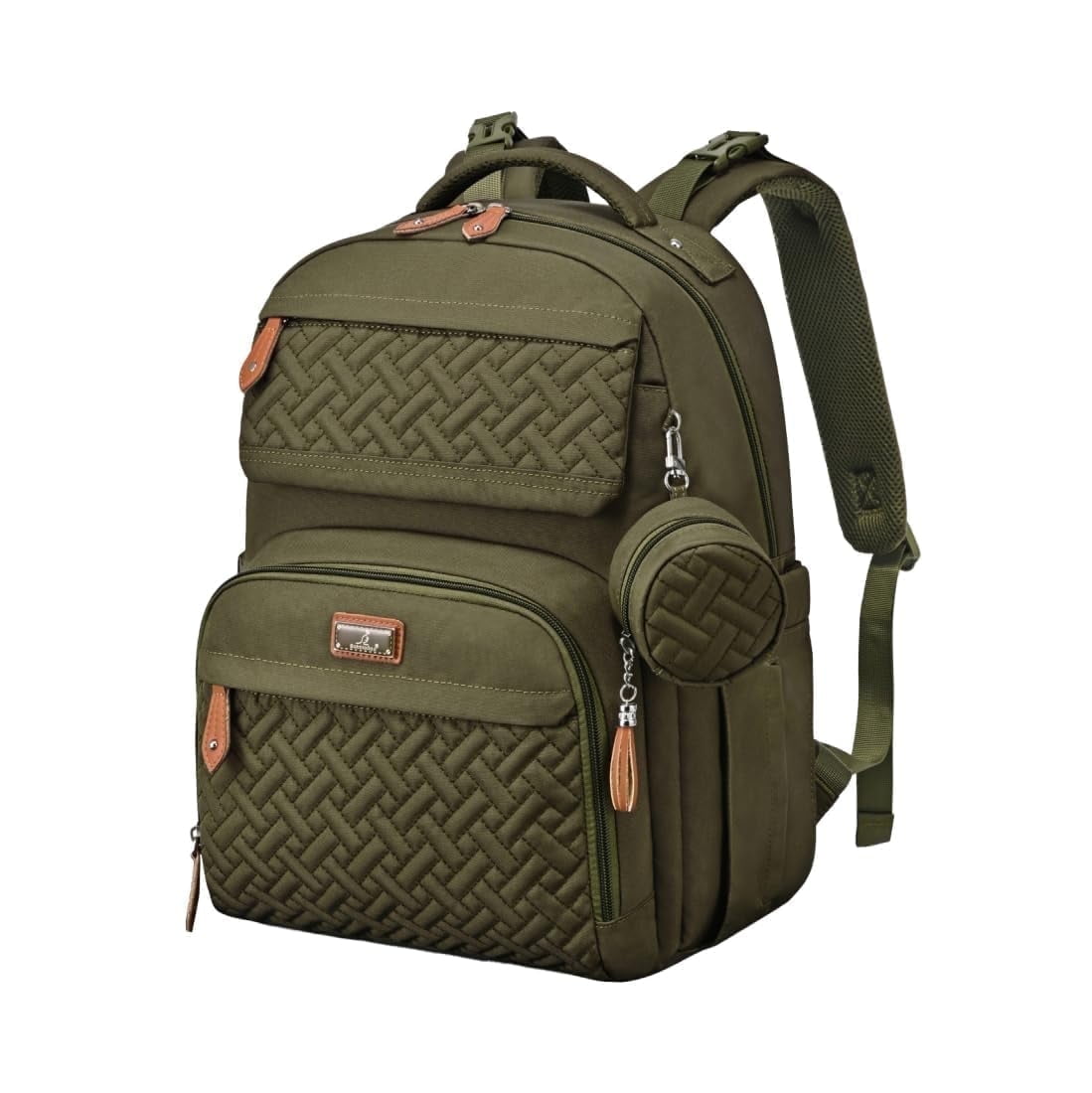 BabbleRoo Diaper Bag Backpack, Travel Backpack, Pacifier Case & Stroller Straps, Multifunction, Waterproof, Unisex – Army Green
