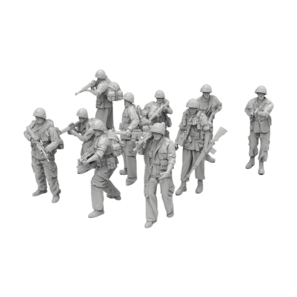 10 figuras en miniatura de , escala 1/72, de resina, sin pintar, para juegos de hombres, dioramas, minifiguras para manualidades en miniatura.