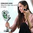 thumbnail image 5 of OVENTE Makeup Mirror with Lights and Magnification, 7'' Table Top, 360 Degree 1X 7X Double Sided Bright Circle LED, Great on Vanity or as Bathroom Décor, Battery Powered, Polished Chrome MCT70CH1X7X, 5 of 14
