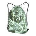 thumbnail image 3 of XMXT Waterproof Gym Bag, Medellin Tropical Print Drawstring Backpack for Men, s Green, 3 of 8