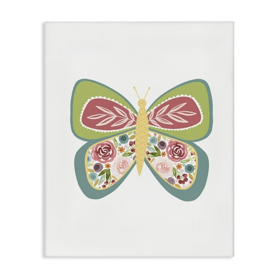 Stupell Industries Boho Pattern Butterfly Animals & Insects Painting Gallery Wrapped Canvas Art Print Wall Art, 16 x 20