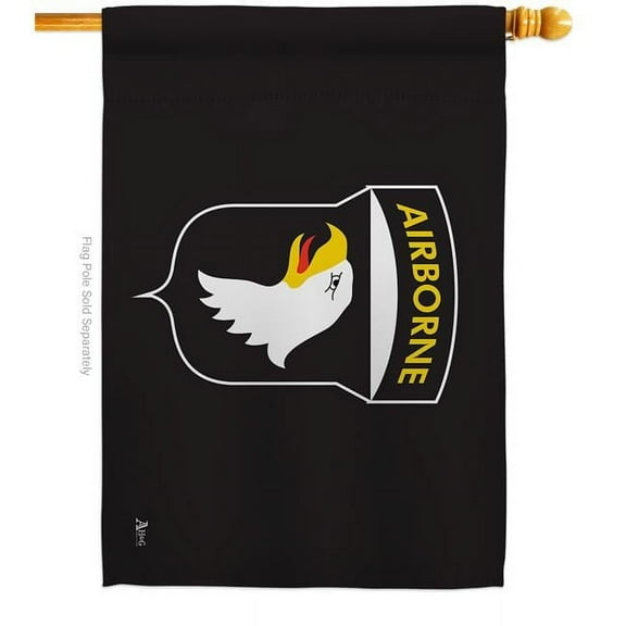 Americana Home & Garden H140315-BO 28 x 40 in. 101st. Airborne House Flag with Armed Forces Army Double-Sided Decorative Horizontal Flags Decoration Banner Garden Yard Gift