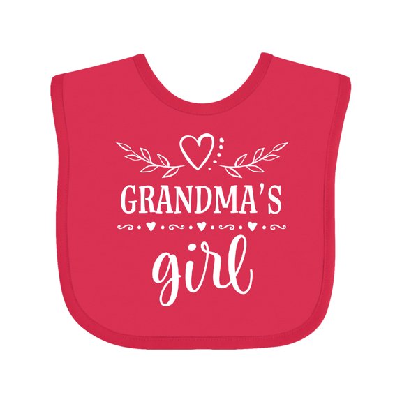 Inktastic Grandma Girl for Granddaughter Girls Baby Bib