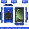 thumbnail image 7 of for Samsung Galaxy Tab Active5/Tab Active3 8 inch Case, 360 Rotatable Handle Stand, Shoulder Strap, Drop-Proof Design, Blue, 7 of 7