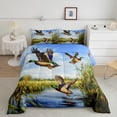 thumbnail image 2 of Manfei Mallard Duck 3-Piece Full Size Comforter Sets,Rustic Cabin Bedding Comforter Set,Botanical Plants Bedding Sets,Ultra Soft Animal Room Decor,Reversible, 2 of 8