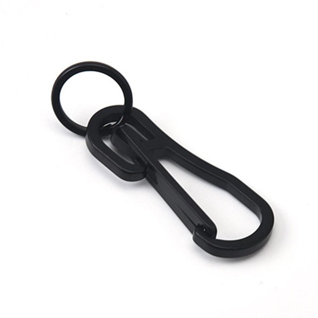Llavero de acero inoxidable Mosquetón Escalada Cinturón Hebillas Llavero (Negro) JShteea Para Estrenar