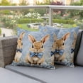 thumbnail image 4 of Happy Easter Pillow Covers 2 Pack Watercolor Yellow Rabbits Spring Floral Leaf Gradient Blue Pillowcase Waterproof Outdoor Throw Pillow Cover for Patio Garden Square Cushion 20”x20”, 4 of 9