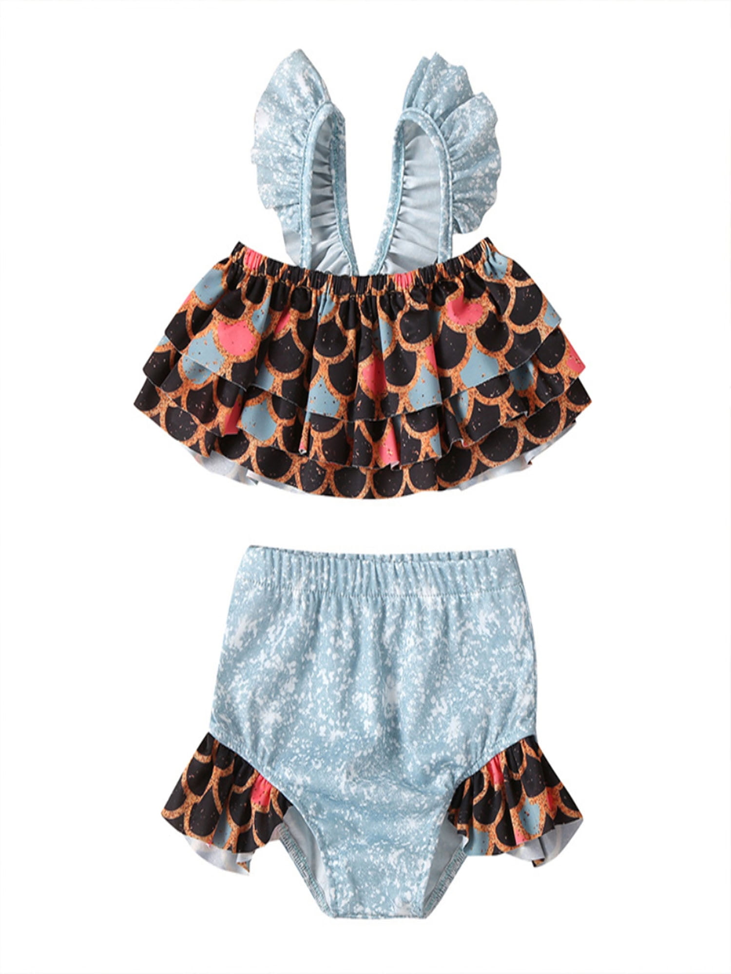 Emmababy 2Pcs Kids Girl Swimwear Swimsuit Beachwear Swimming Costume