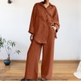 thumbnail image 2 of MSJUHEG Jogger Sets for Women 2 Piece,Two Piece Sets for Women,Yoga Pants Set,Wide Leg Jumpsuits for Women,Solid Color Cropped Sleeve Shirt Loose Pants Two Set,Women's Jumpsuits Red 3XL, 2 of 4