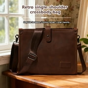 Arcticwind Single Shoulder Crossbody Bag PU Leather,Men's Single Shoulder Bag,Daily Commuting Shoulder Bag,Multiple Pockets Handbag Business Outdoor,large capacity with Adjustable Straps