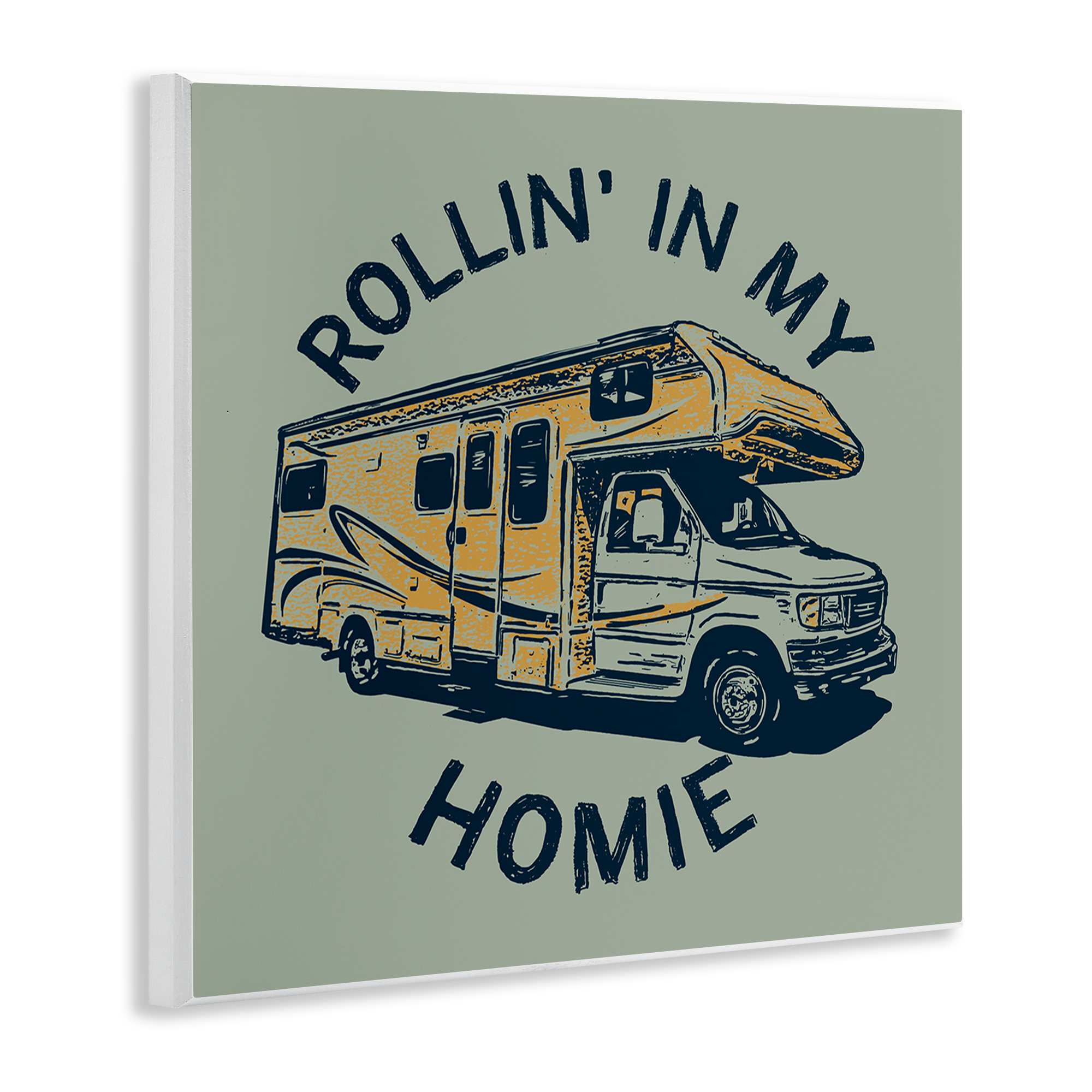 Stupell Industries Rollin' In My Homie Transportation Painting Unframed Art Print Wall Art, 12 x 12