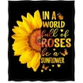 thumbnail image 2 of Sunflower Blanket Sunflower Decor Sunflower Gifts Butterfly Print Throw Blanket for Home Bedroom Living Room Soft Cozy 50"x60", 2 of 6