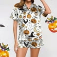 thumbnail image 2 of Fgnfyis Ensemble de Pyjama Décontracté Imprimé pour Femmes et Shorts Pyjama d'Halloween Femmes Blanc_001 TTG, 2 of 6