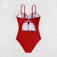 thumbnail image 5 of Trajes de baño para mujer, moda de verano para mujer, color sólido con cojín en el pecho y sin soporte de acero, traje de baño con tirantes sin espalda, trajes de baño para mujer, trajes de baño para, 5 of 9