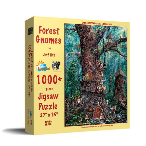 SUNSOUT INC - Forest Gnomes - 1000 pc Large Pieces Jigsaw Puzzle by Artist: Jeff Tift - Finished Size 27" x 35" - MPN# 36510