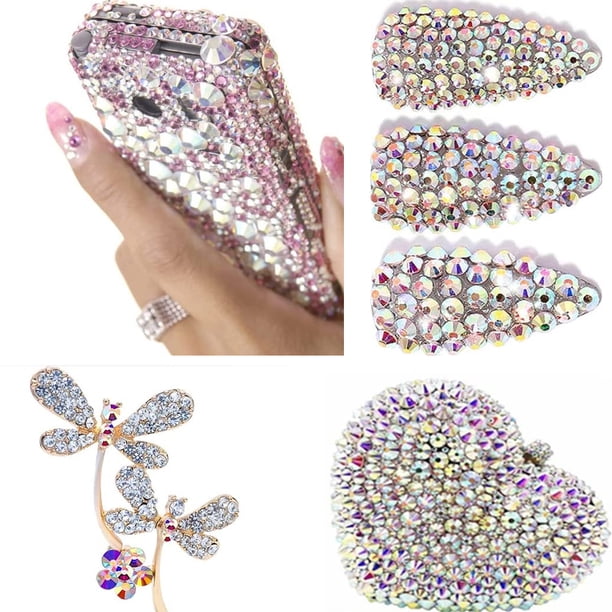 Cristales, diamantes de imitación para uñas, cuentas redondas, dijes de vidrio con parte trasera plana, gemas, piedras