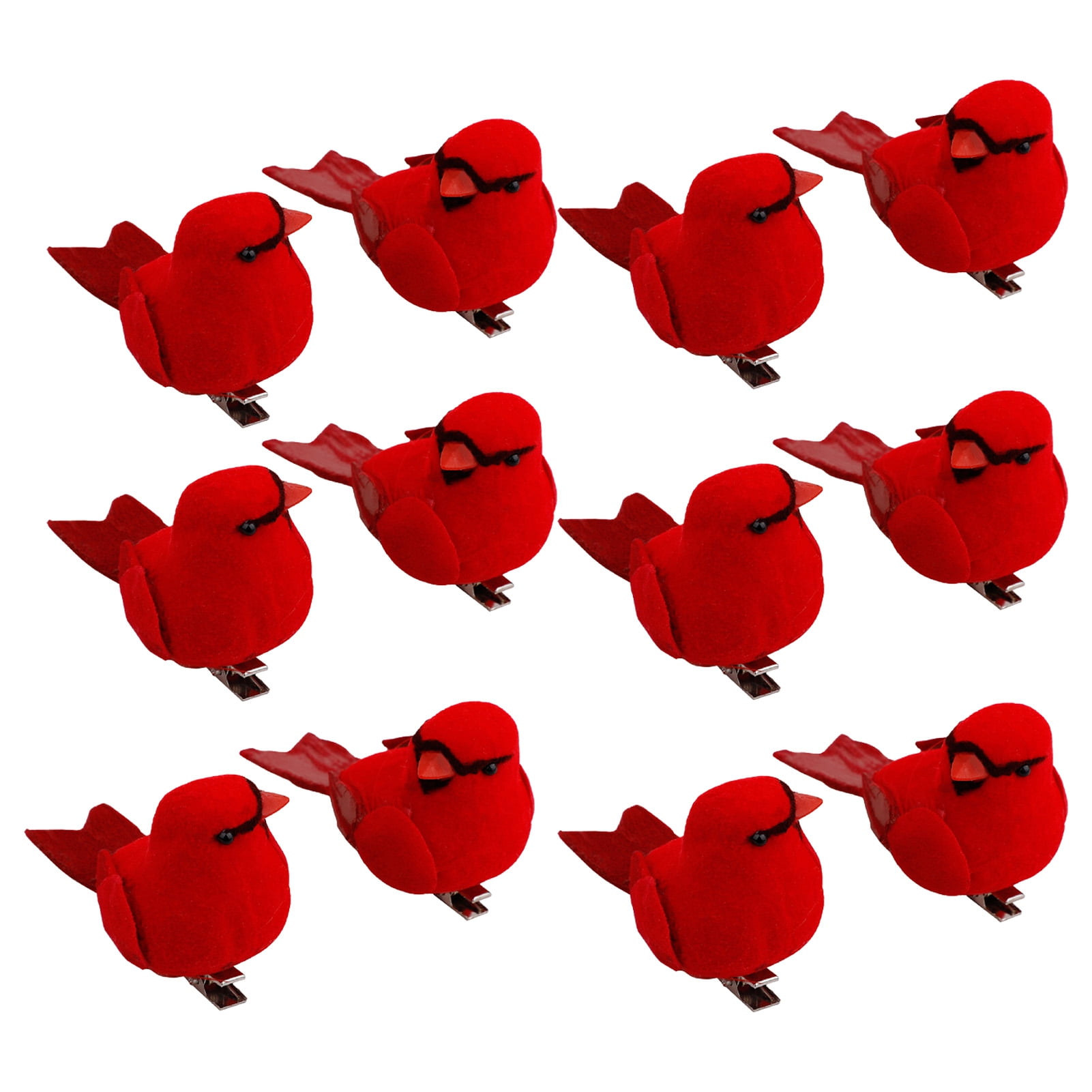 Kripyery 12Pcs Realistic Lovely Cardinal Clip On Christmas Tree