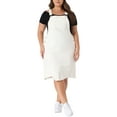 thumbnail image 1 of Vestidos de tirantes ajustables sin mangas para mujeres de tallas grandes Agnes Orinda, con dobladillo irregular, vestido de mezclilla 1X blanco para Pascua, 1 of 6