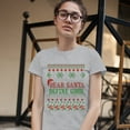thumbnail image 3 of Tee Hunt Dear Santa Define Good T-Shirt Ugly Sweater Merry Christmas Xmas Women's T-Shirt Tee, Gray, 3X-Large, 3 of 5