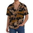 thumbnail image 3 of Xecao offers the Leopard Print for Men's Casual Short-sleeved Shirt, a button-up collared shirt with a pocket, perfect for beach vacations and yacht travel in the XX-Large size., 3 of 7