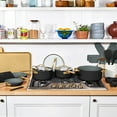 thumbnail image 3 of Beautiful 21-Piece Ceramic Nonstick Cookware Set with Pots and Pans, Bakeware, and Kitchen Tools, Black Sesame by Drew Barrymore, 3 of 18