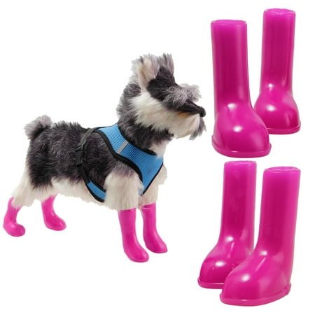 ZMKIAG Puppy Dog Shoes & Paw Protector  Anti-Slip Dog Boots for Winter Snowy Day  Waterproof Reflective Durable Dog Shoes for Ourdoor Walking  Indoor Hardfloors Sole