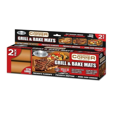 Gotham Steel Non-Stick Copper Grill & Baking Mats, 2 Count