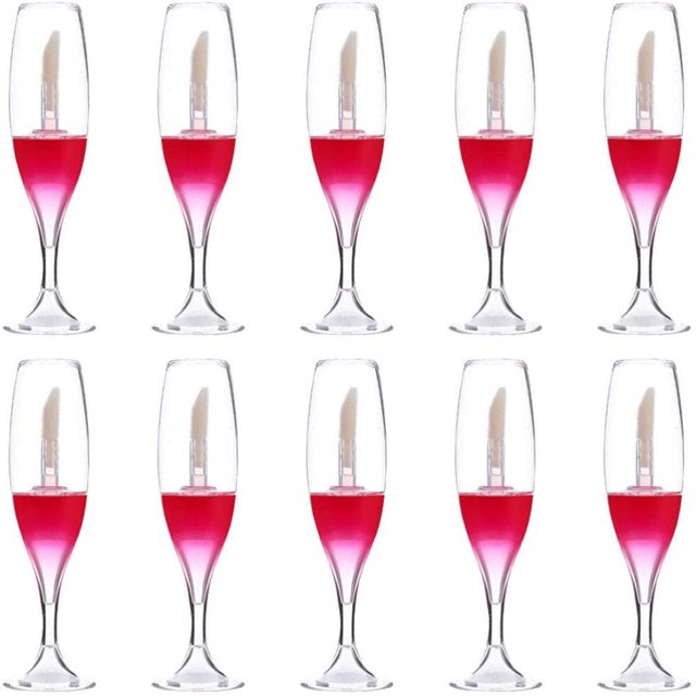De Tubos De Brillo De Labios Vacíos De 8Ml, Minitubos Creativos De Brillo De Labios En Forma De Copa De Vino, Botellas Rellenables, Contenedores De Esmalte De Labios Para Niñas Y Mujeres 10 Uds Vogacara CE005875-00