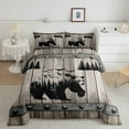 thumbnail image 2 of jejeloiu Bear Silhouette Bedding Comforter Set,Old Wooden Board Twin Comforter Sets,Tropical Plant Tree Bedding Set For Teens,Luxury Bedroom Decor Reversible,2pcs, 2 of 8