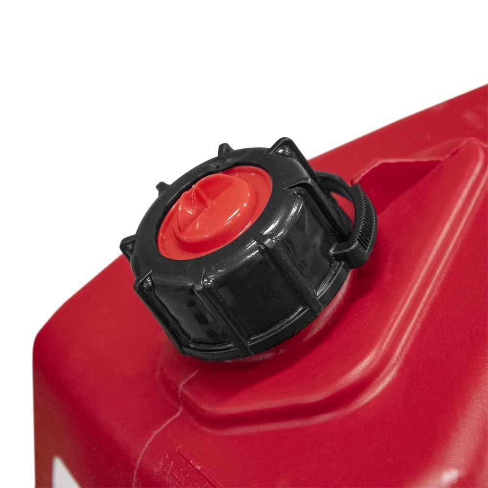 Midwest Military Style 5Gal Petrol Tank, MW2006 for Safely Storage and Transport, Red with Black, Medium