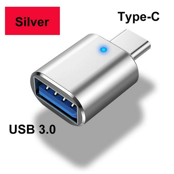 Type-c To USB3.0 OTG Adapter Rechargeable U Disk Card Reader Compact Portable Adapter For Many Devices silver