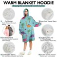 thumbnail image 5 of Wearable Oversized Blanket,Light Blue Dinosaur Palm Pattern Wearable Blanket Hoodie for Adults,Cozy Hooded Blankets with Super Pockets,Super Warm Fuzzy Pullover for Women & Men, 5 of 6