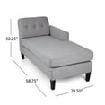 GDF Studio Grace Contemporary Fabric Tufted Double Chaise Lounge, Light