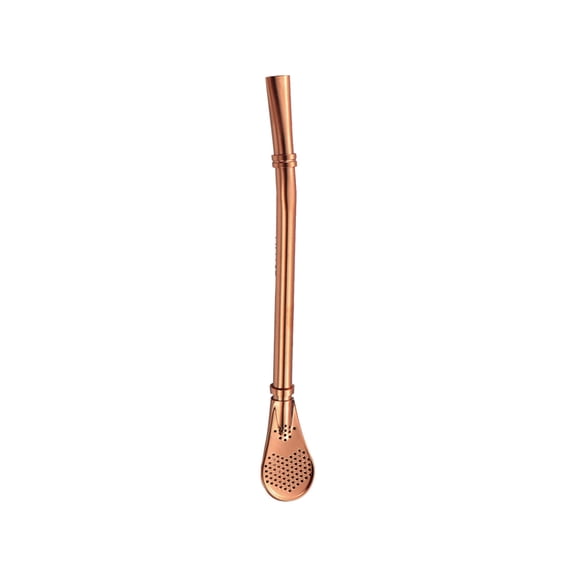 Cinvoph Yerba Mate Straw Spoon Metal Stirring Stick for Yerba Mate Drinks Coffee Milk Tea Cocktail Stainless Steel Stirring Spoon 6" Rose Gold