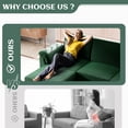 thumbnail image 2 of Sobaniilo 79" Convertible Sectional Sofa Couch, Linen Fabric L Shaped Couch with Reversible Ottoman, 3-Seat Small Sectional Sofa Couches for Living Room, Apartment, Small Space, Green, 2 of 7