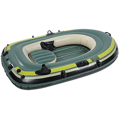 2 Person Inflatable Boat Inflatable Boats for Adults Heavy Duty Green PVC Inflatable Two Person Rowing Boat Fishing Drifting Diving Tool, Inflatable Kayak Canoe, Rowing Air Boat$$Watercraft