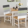 thumbnail image 5 of Grey Green Striped Chair Back Covers, Removable Chair Covers for Dining Chairs Set of 4, Washable Chairs Slipcovers Back Seat Protector for Wedding Party 19"x20", 5 of 9