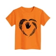 thumbnail image 4 of SGFCWSX Girls Short Sleeve Shirts, Kids Print Crewneck Summer Tees Regular Fit Casual Everyday Tops Orange Size 7-8 Years, 4 of 4