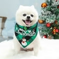 thumbnail image 1 of Christmas Holiday Pet Bandana Double Layer Triangle Towel Bib with Festive Front Print and Cozy Reverse Plaid Design for Daily Use, 1 of 5