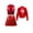 Red, variant on TSSOE Girls Metallic Dance Outfits Sparkly Hip Hop Jazz Dance Crop Top Bomber Jacket and Skater Skirts Set Purple 10