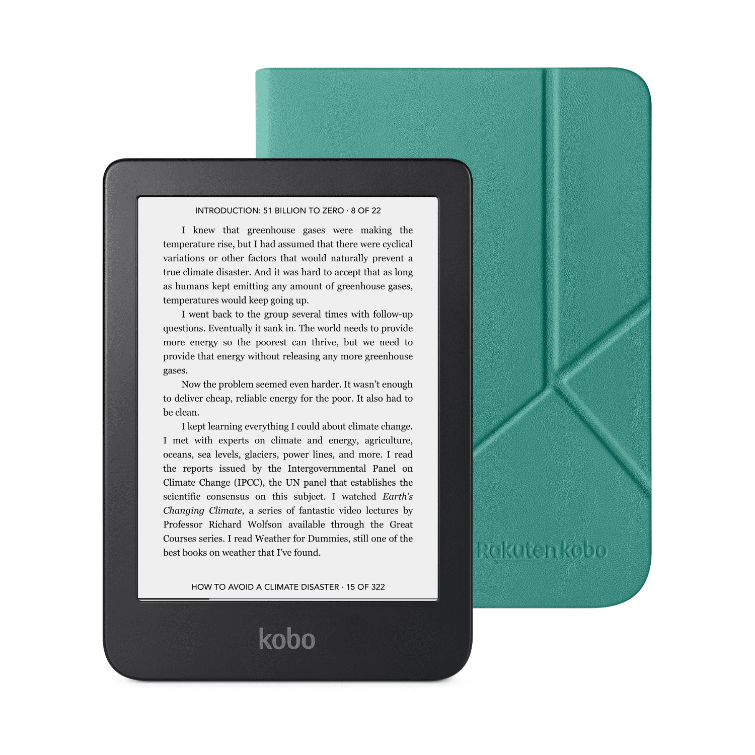 Kobo Clara 2E eReader Bundle with Sea Glass Green SleepCover 6