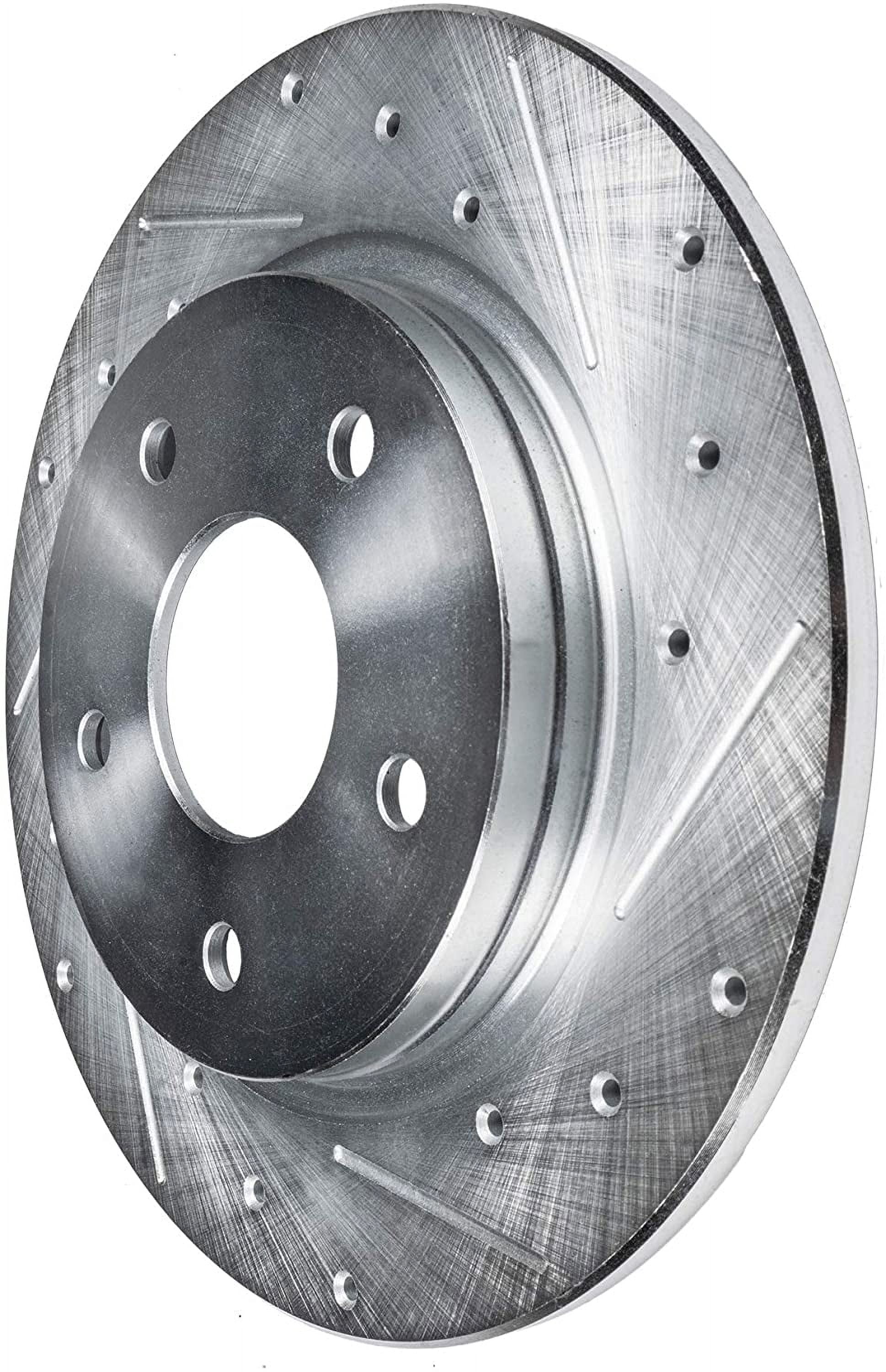 Detroit Axle - 11.18" inch Rear Drilled and Slotted Disc Brake Rotors for Hyundai Sonata Tucson Azera Kia Optima Cadenza