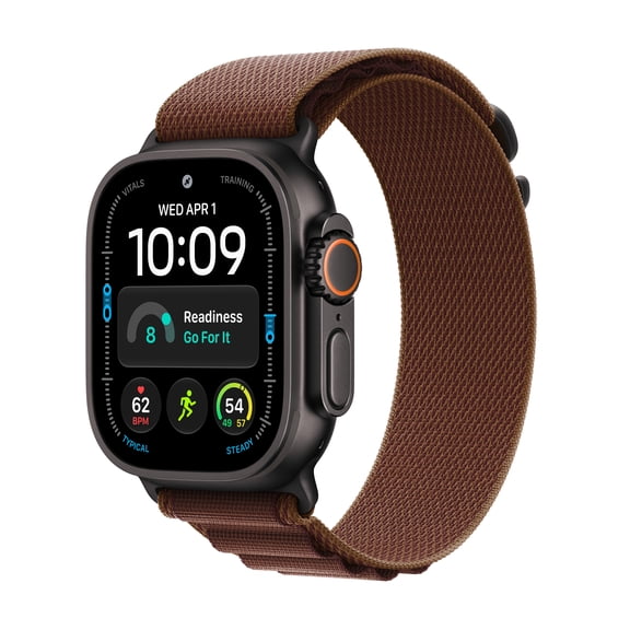Apple Watch Ultra 4 GPS Cellular 49mm Black Titanium Case with Burgundy Alpine Loop - L