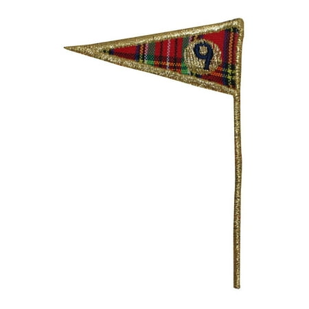 - ID 1527 Golf Flag 9th Hole Patch Plaid 9 Green Tee Embroidered Iron On Applique