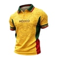 thumbnail image 2 of Mens Polo Shirts Short Sleeve 2026 Mexico Soccer Jersey Golf Top Button Down 3D Print Summer Tee Yellow S, 2 of 4