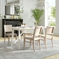 thumbnail image 3 of BizChair Commercial Grade Solid Wood Dining Chair with Curved Backrest and Antique White Finish, 3 of 13