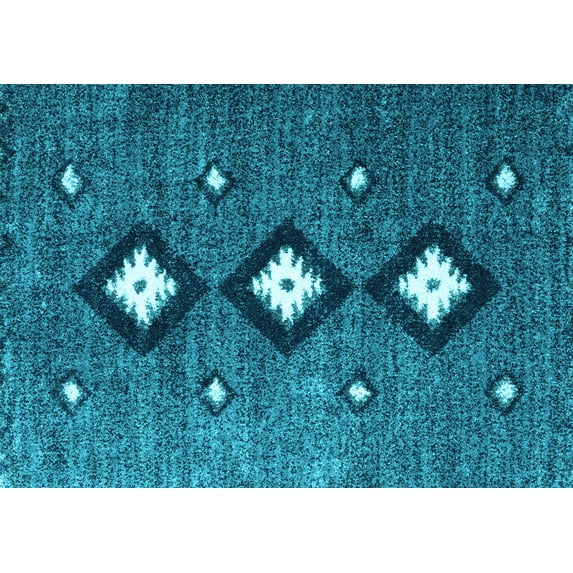 Ahgly Company Indoor Rectangle Abstract Light Blue Contemporary Area Rugs, 7' x 10'